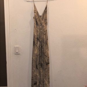 Floral polyester long back tied dress